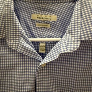 Perry Ellis Portfolio Men's Blue Gingham Shirt